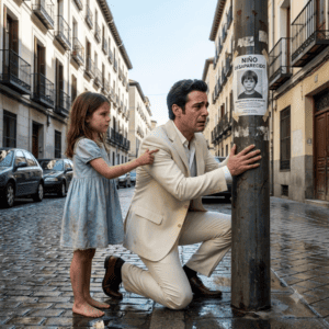 Una niña detuvo al hombre más peligroso de la ciudad frente al cartel de su hijo y le dijo: “No está muerto, vive con nosotros”. Él no llamó a sus hombres; simplemente tomó su pequeña mano y caminó hasta una vivienda humilde, donde su esposa le prohibió acercarse al niño. Días después, el menor escuchó una llamada secreta que podía destruir a toda la familia.