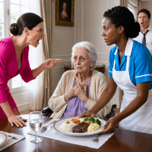 La madre del millonario llevaba más de un año apartada de la mesa familiar cuando la nueva cocinera desobedeció a la esposa y le sirvió su plato favorito. “Solo quiero comer con mi hijo”, murmuró la anciana. La cocinera no respondió: dejó una libreta con 43 llamadas retenidas y 12 visitas rechazadas… y entonces todos entendieron que el hambre escondía algo mucho peor.