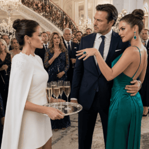 En una fiesta llena de empresarios, mi esposo levantó su copa, señaló a su amante y dijo: “Ella es mi esposa; la otra solo ayuda en la casa”. Todos se quedaron mirando mientras yo recogía las servilletas en silencio. Pero cuando encontré una carta notarial, una firma falsificada y el anillo de mi madre en manos de esa mujer, entendí que aquella humillación era solo el comienzo.