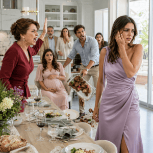 Mi madre humilló a mi esposa por no servirle el plato a mi cuñada embarazada y terminó dándole una bofetada frente a toda la mesa. Yo tiré la charola al suelo y dije: “Mi esposa no es la criada de nadie”. Pensé que esa sería la peor escena del día, hasta que descubrimos una deuda de 700.000 pesos y un crédito preparado con mi nombre.
