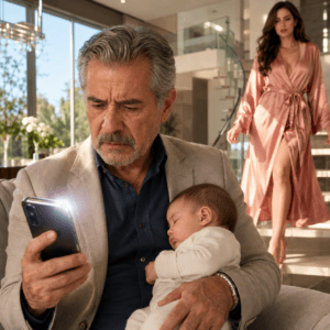 El jefe de mi nuera preguntó por mensaje: “¿Cómo está nuestro pequeño?” Mi hijo trabajaba setenta horas por semana creyendo que mantenía a su propia familia. Yo tomé una foto, guardé el celular donde estaba y llamé a mi abogado. Treinta y seis minutos después, descubrimos cuatro tarjetas abiertas con una firma falsificada.