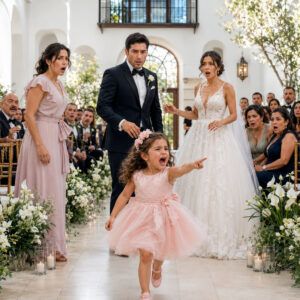 Estaba a punto de colocar en el dedo de mi novia un anillo de diamantes que valía más de lo que la mayoría de la gente gana en una década, cuando una niña descalza de 3 años corrió directamente por el pasillo y gritó: —¡No te cases con ella! En un instante, la música se detuvo, cientos de invitados guardaron silencio y la boda perfecta que había pasado meses organizando comenzó a desmoronarse ante mis ojos.