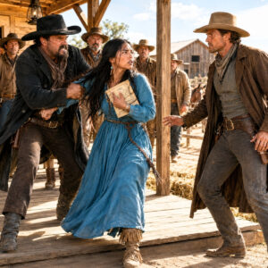 Una mujer apache entró sola al saloon con un documento de 1861 contra el pecho, pero el hombre que quería destruirlo la arrastró frente a 30 hombres y gritó: “No eres nadie aquí”… hasta que un vaquero desconocido se levantó de la esquina y todos entendieron que ese papel podía hundir a alguien poderoso.