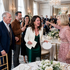 En la gran cena de aniversario de mis padres, todos los que estaban en la mesa principal comían en vajilla de porcelana fina. Entonces mamá me entregó un plato de plástico, señaló hacia el fondo y dijo: «Ya sabes cuál es tu lugar, cariño». No discutí. Dejé el plato, tomé mi sobre y caminé tranquilamente hasta mi auto.