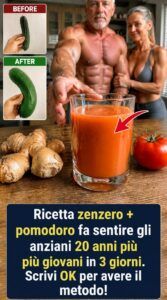 Zenzero e pomodoro donano una sferzata di energia a tutto il corpo degli anziani stanchi.