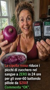 Dopo i 60 anni, la cipolla rossa innesca un ripristino della glicemia in 24 ore.