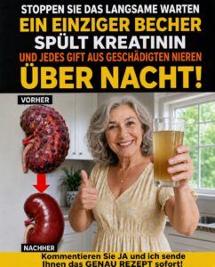 Nierenschäden nach 55 Jahren: Kreatinin wird über Nacht abgebaut – dieses Abendgetränk hilft.