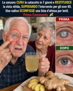 Sessantacinquenne con vista offuscata a causa della cataratta: basta una manciata di questo zenzero per schiarire la vista all’istante.
