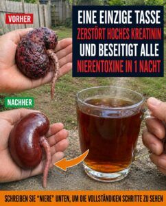 Diese Tasse für die Nacht hilft überlasteten Nieren, Kreatinin vor Tagesanbruch auszuscheiden.