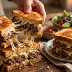 Double-Decker Patty Melt with Melted Cheese