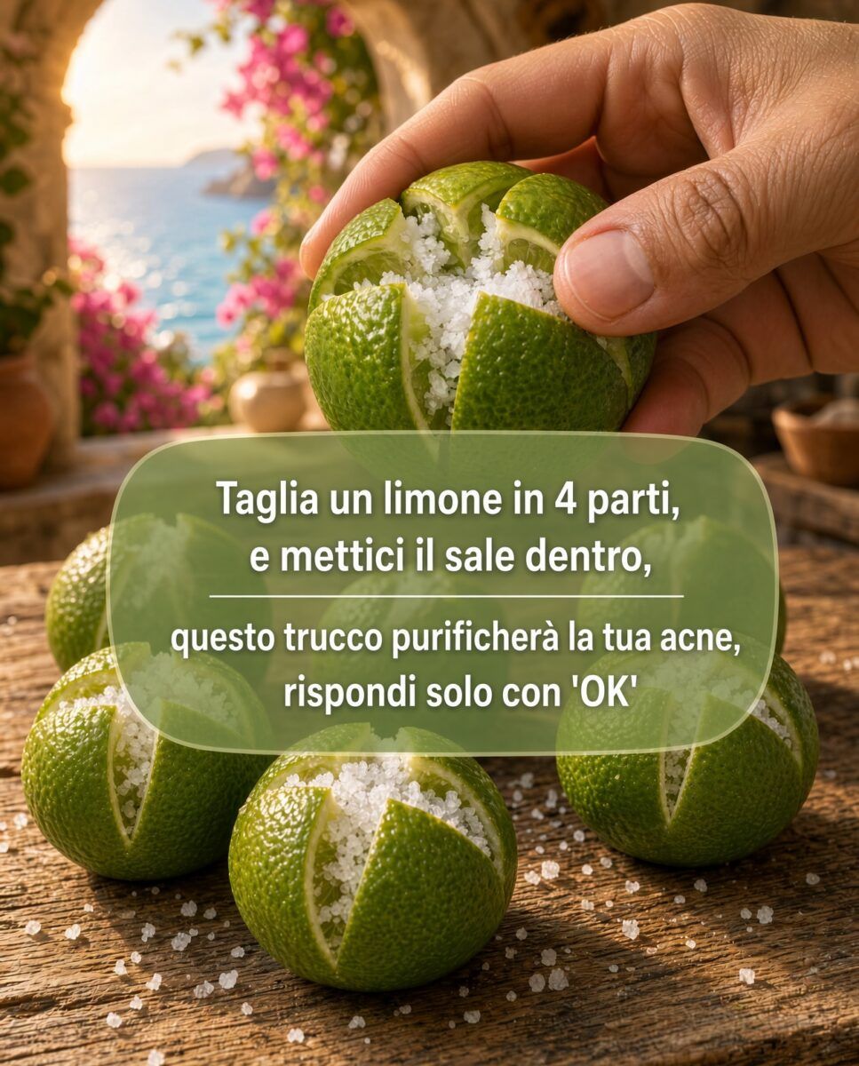 Limone tagliato in 4 parti con sale, trucco naturale per la pelle