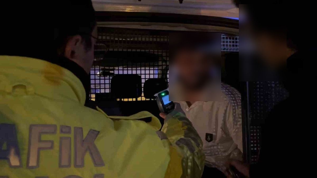 Bursa'da alkollü sürücüye polis kontrolü