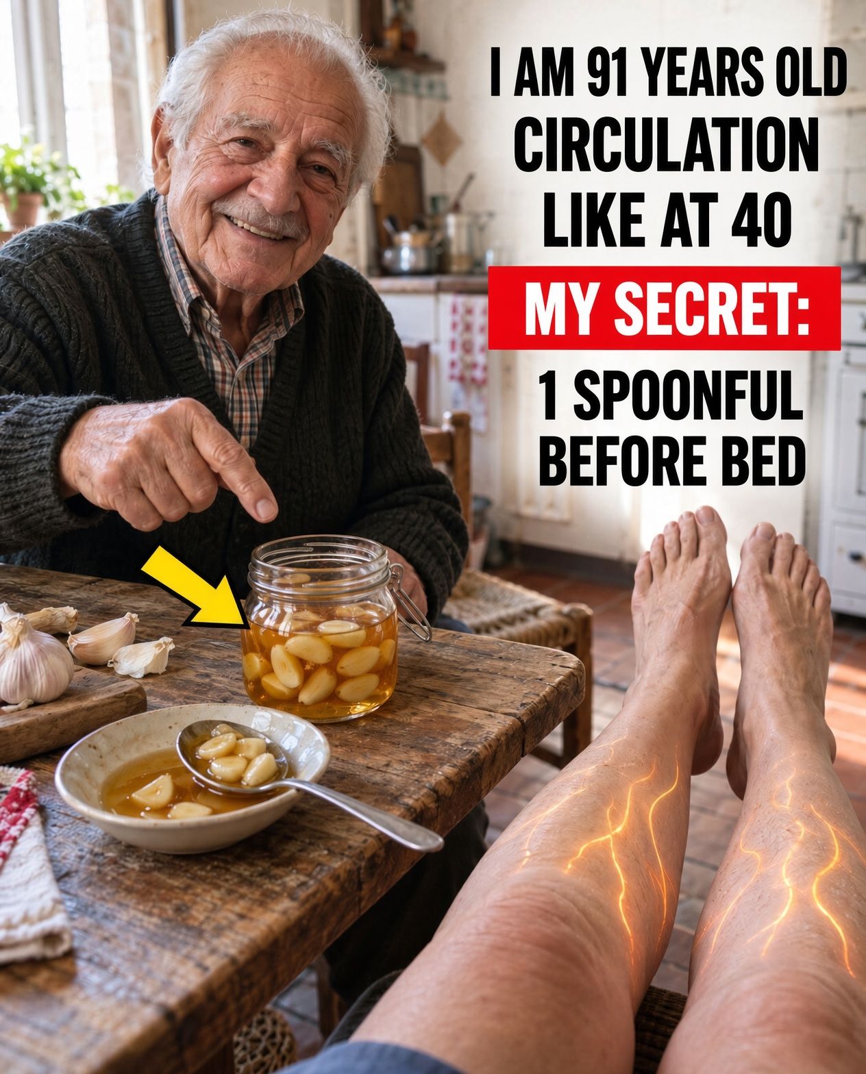 91 Years Old, Circulation Like 40: The Secret Is 1 Spoon Before Bed
