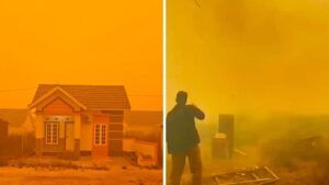 Endonezya’da gökyüzü sarıya döndü: Orman yangını dumanında 277 bin kişi hastanelik