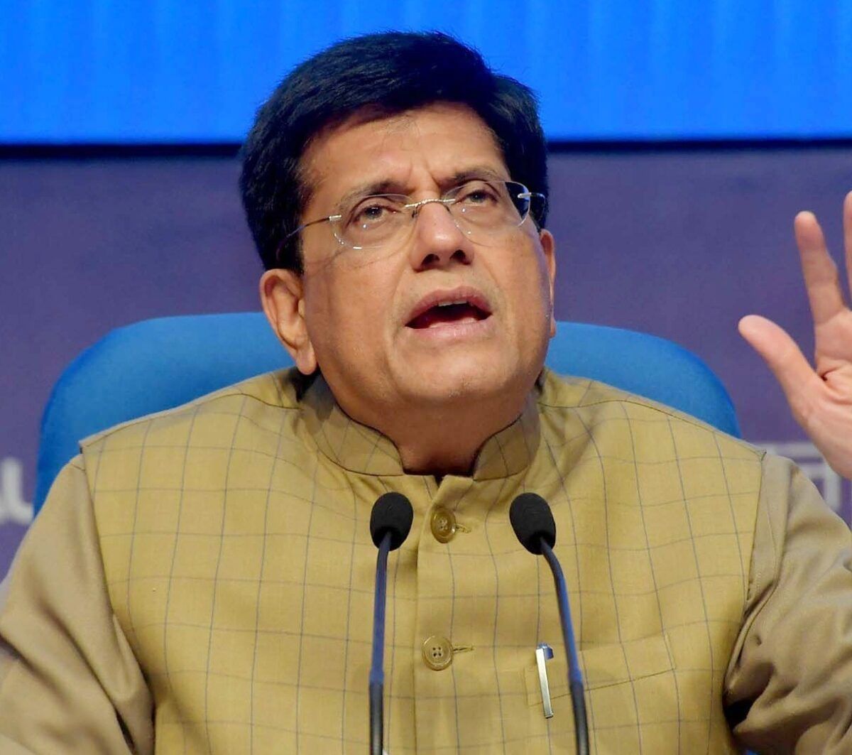 Hindistan Ticaret Bakanı Piyush Goyal basın toplantısında
