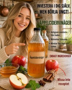 Äppelcidervinäger för yngre hy