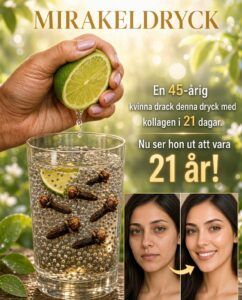 Dryck med nejlikor, citron och okra för kollagen
