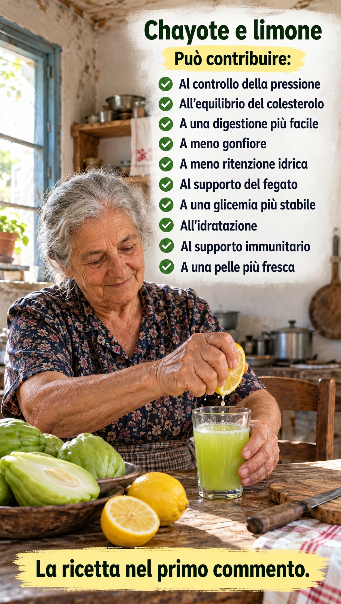Succo di chayote con limone: ricetta facile per una bevanda fresca fatta in casa