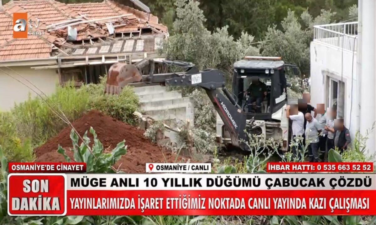 Osmaniye'de Mehmet Çabuk'un gömüldüğü iddia edilen bahçede kazı çalışması