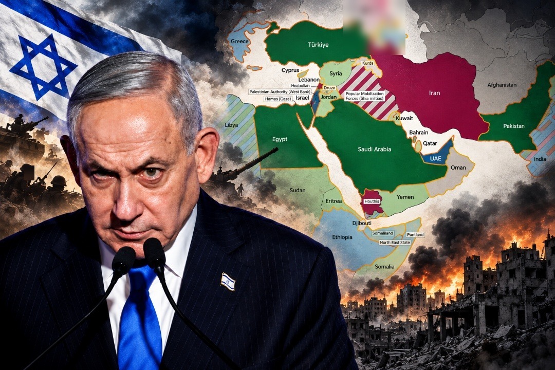 İsrail Başbakanı Binyamin Netanyahu ve paylaştığı Orta Doğu güvenlik haritası