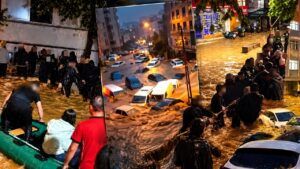 Sarıyer Ayazağa’da sel kabusu: Araçlar suda yüzdü, vatandaşlar botlar ve halatlarla kurtarıldı