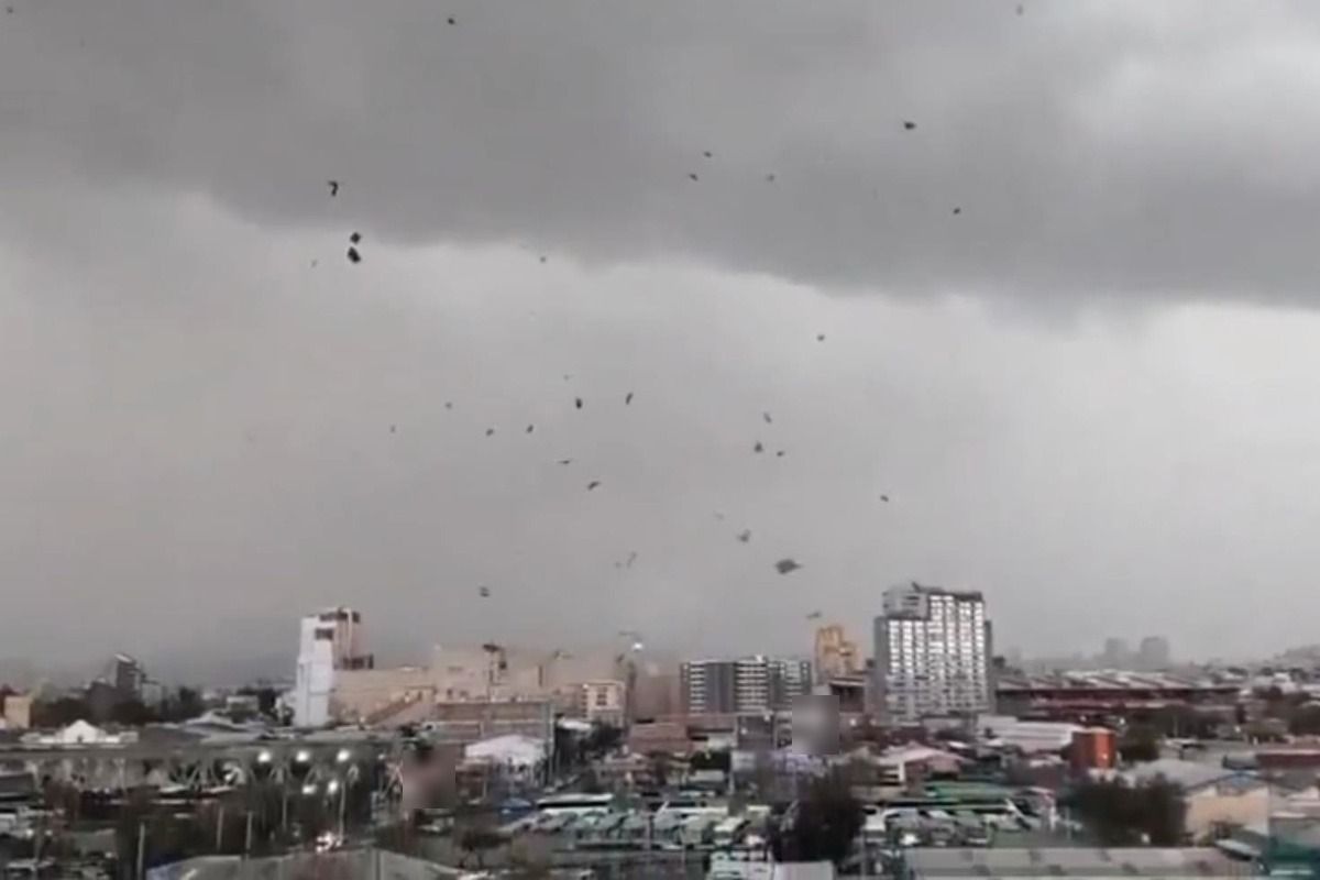 Şili'de fırtına sonrası çatı hasarı görüntüsü (haber görseli)